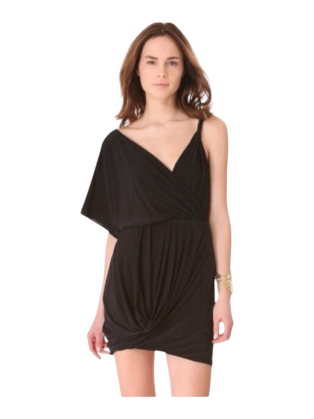 new T-Bags [MISA] ♛ Asymmetrical Draped Bubble Cocktail Mini LBD Dress ♛ Black - Picture 3 of 16